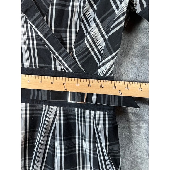 Karen Millen Dress US Size 8 Black White Full Skirt V-Neck Fit & Flare - Picture 7 of 14